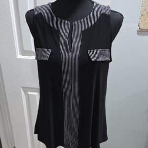 Black and White Striped Women's Top